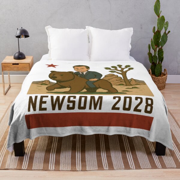 Item preview, Gavin Newsom 2028 Election California Flag Joshua Tree designed and sold by punbarkqua.