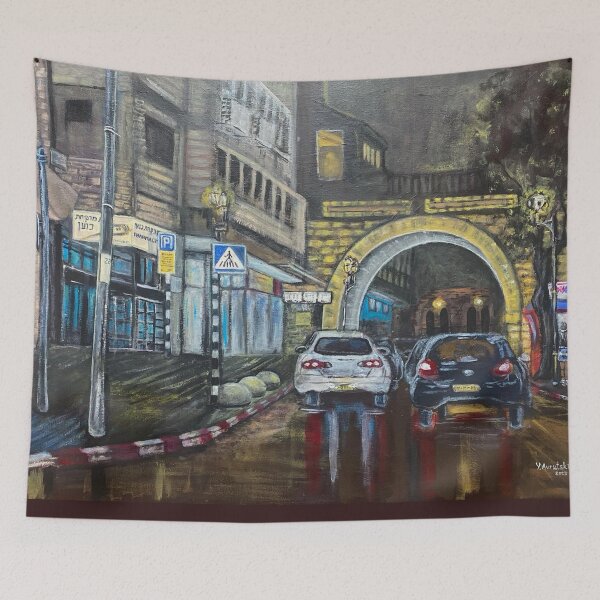 Item preview, Street of a rainy night city  designed and sold by Julia's Print Studio .