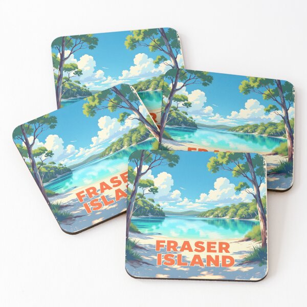 Item preview, Fraser Island, Queensland: Vintage-Style Painterly Travel Poster designed and sold by LSVart.