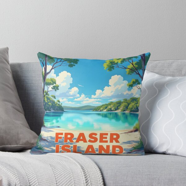 Item preview, Fraser Island, Queensland: Vintage-Style Painterly Travel Poster designed and sold by LSVart.