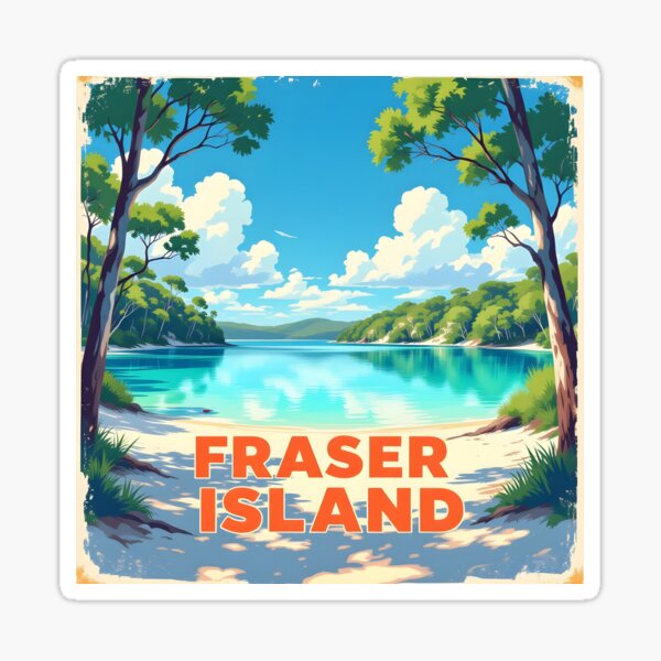 Item preview, Fraser Island, Queensland: Vintage-Style Painterly Travel Poster designed and sold by LSVart.