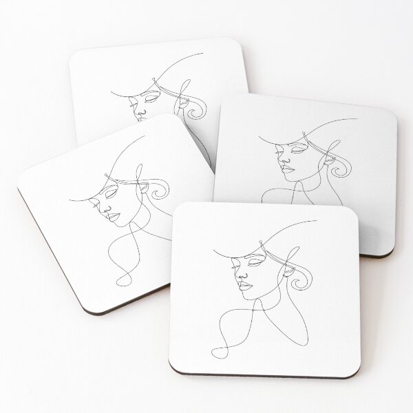 Item preview, Just A Line - Woman Face - Woman With A Hat designed and sold by altandesign.