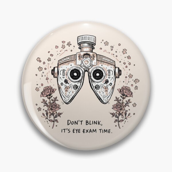 Item preview, Don’t Blink, It’s Eye Exam Time — Phoropter Comic Sketch with Floral Motif designed and sold by gr00bson.