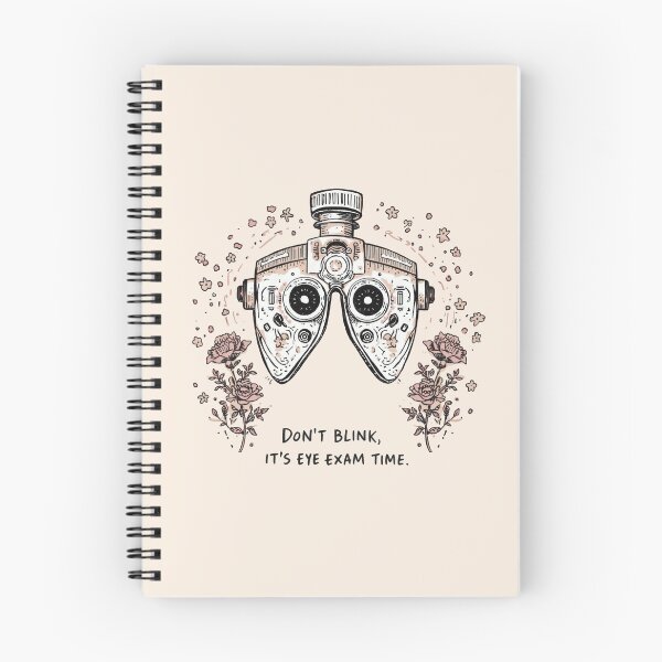 Item preview, Don’t Blink, It’s Eye Exam Time — Phoropter Comic Sketch with Floral Motif designed and sold by gr00bson.