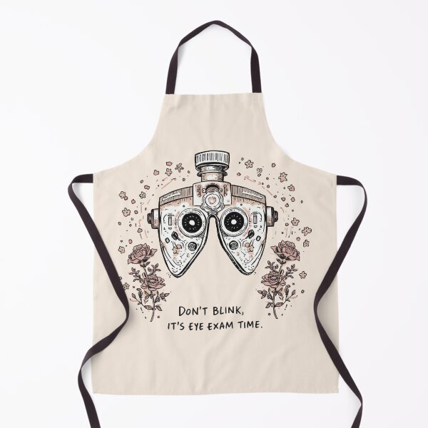 Item preview, Don’t Blink, It’s Eye Exam Time — Phoropter Comic Sketch with Floral Motif designed and sold by gr00bson.