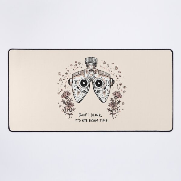 Item preview, Don’t Blink, It’s Eye Exam Time — Phoropter Comic Sketch with Floral Motif designed and sold by gr00bson.