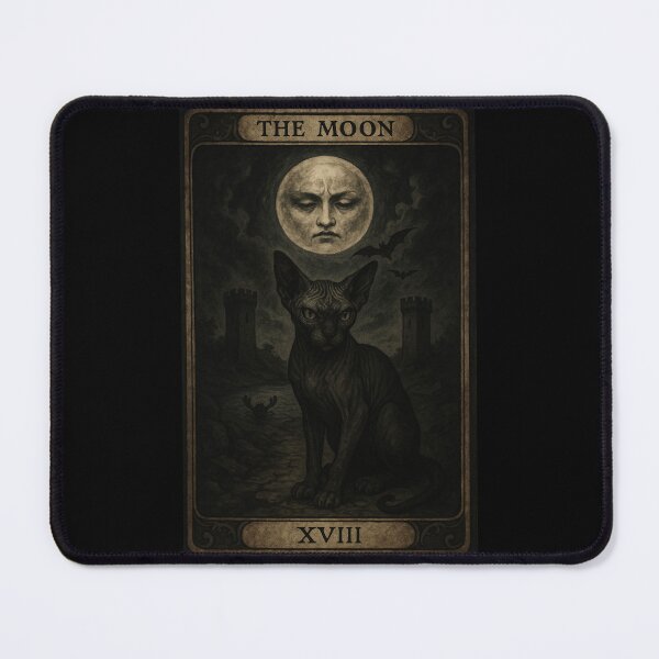 Aperçu de l'œuvre La carte de tarot de la Lune, édition Sphynx créée et vendue par LokiTheGrimm.