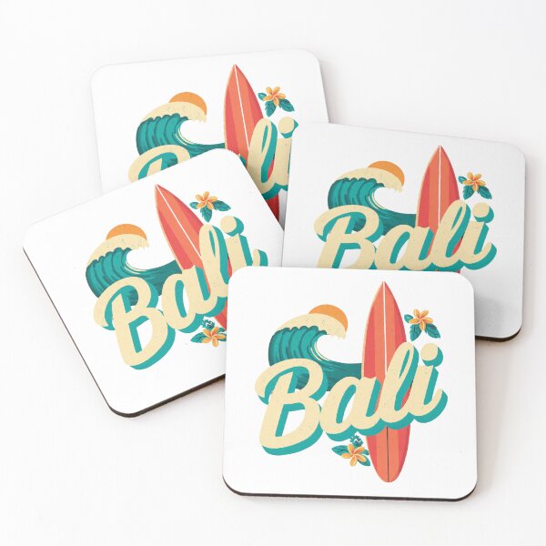 Item preview, Bali lettering with tropical flower and surfboard designed and sold by Meiersbeste.