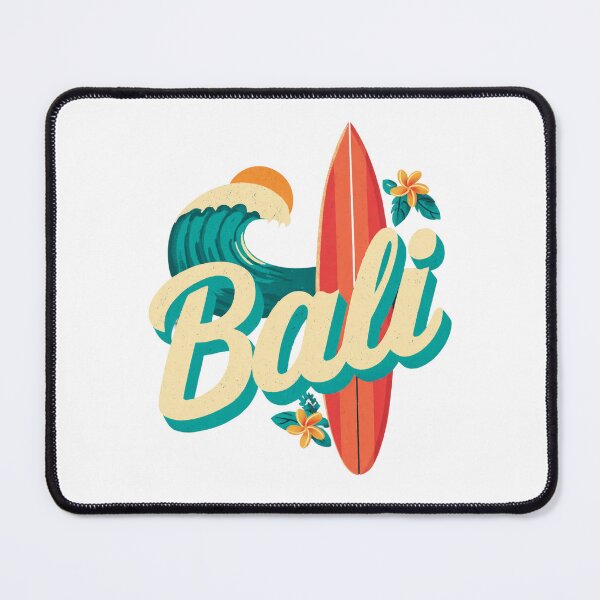 Item preview, Bali lettering with tropical flower and surfboard designed and sold by Meiersbeste.