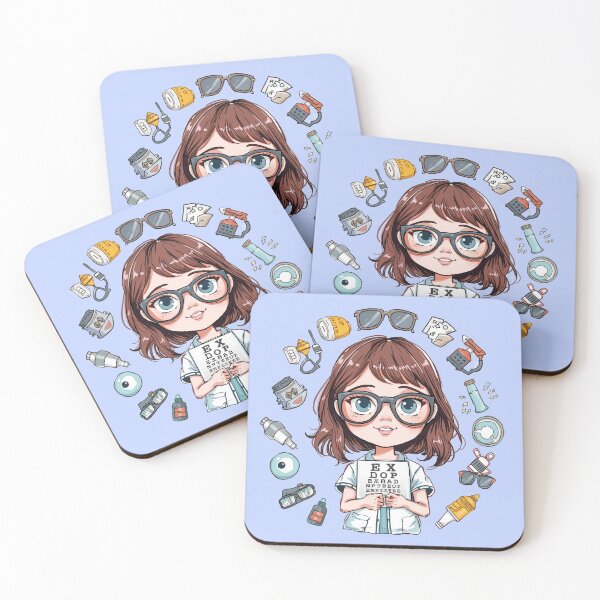 Item preview, Cute Female Optometrist with Eye Chart designed and sold by gr00bson.