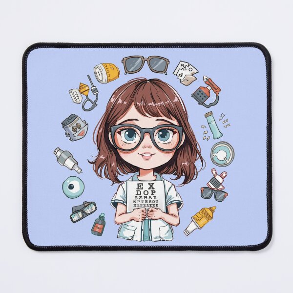 Item preview, Cute Female Optometrist with Eye Chart designed and sold by gr00bson.
