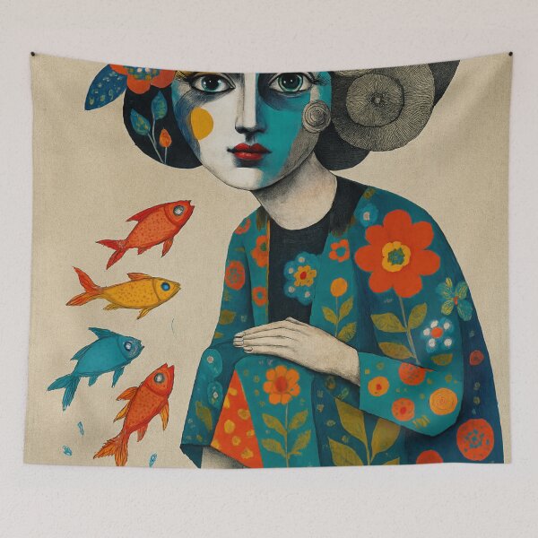 Item preview, Woman having a fish pedicure designed and sold by diulid.