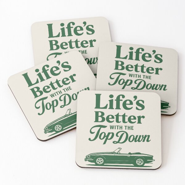 Item preview, Life’s Better with the Top Down – Classic Convertible Car Design designed and sold by Piralez.