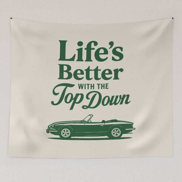 Item preview, Life’s Better with the Top Down – Classic Convertible Car Design designed and sold by Piralez.