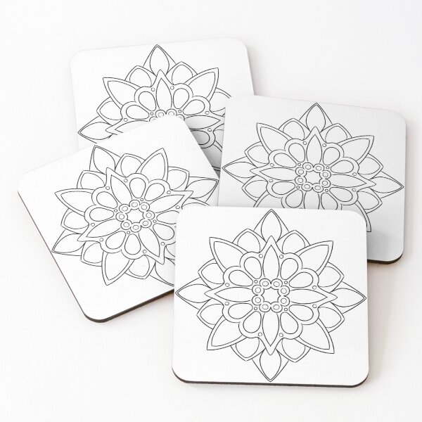 Item preview, Floral Mandala - Black and White Art Print designed and sold by R-LeeArtist.