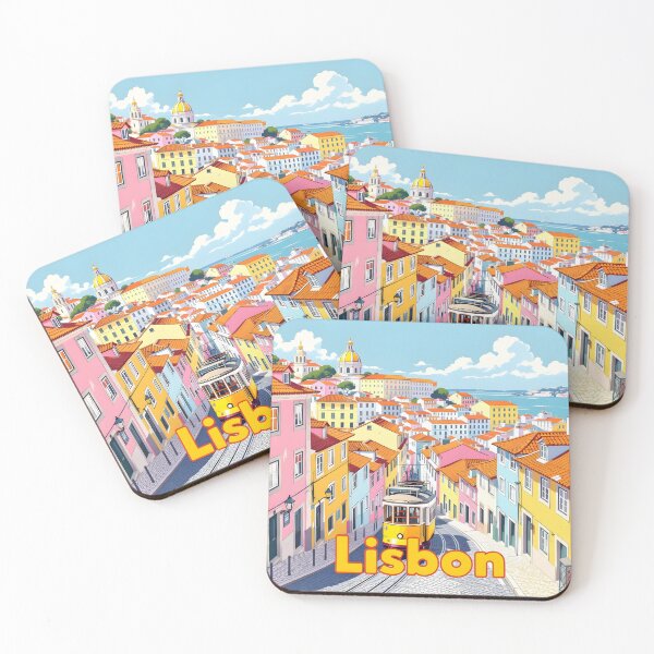Item preview, Lisbon, Portugal: Vintage-Style Painterly Travel Poster designed and sold by LSVart.