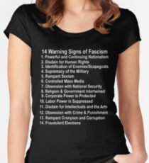 14 Warning Signs of Fascism Anti Donald Trump Resist Protest fascism Women's Fitted Scoop T-Shirt