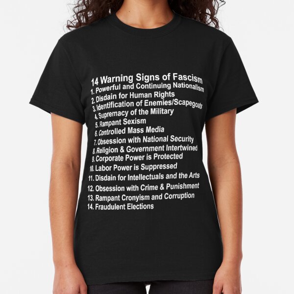 warning signs of fascism shirt