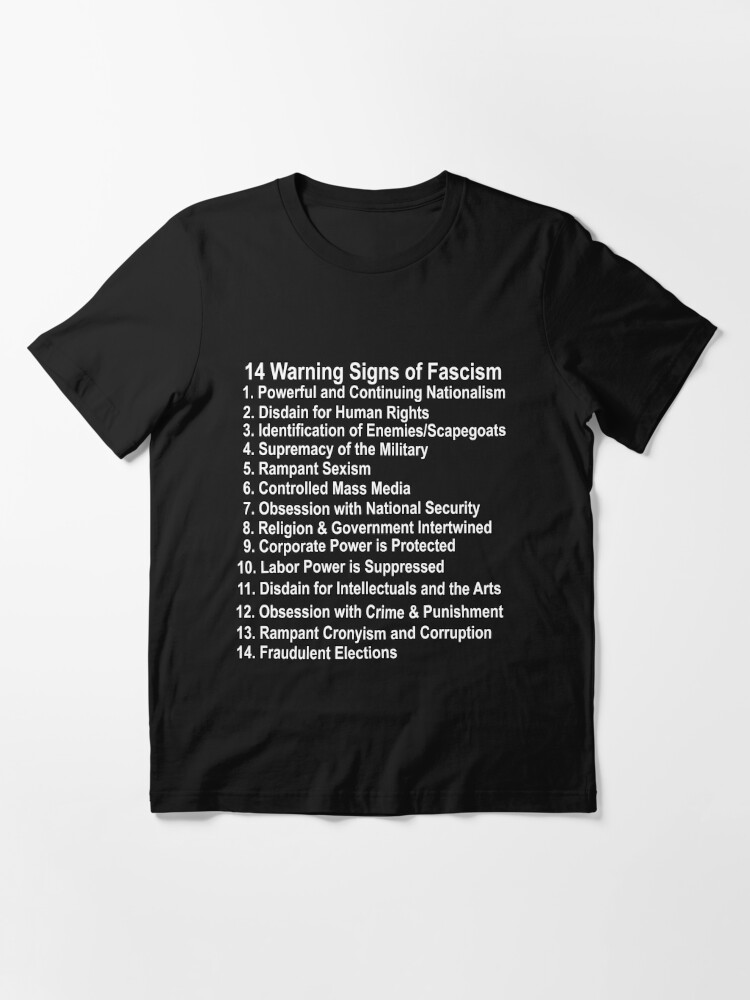 warning signs of fascism shirt