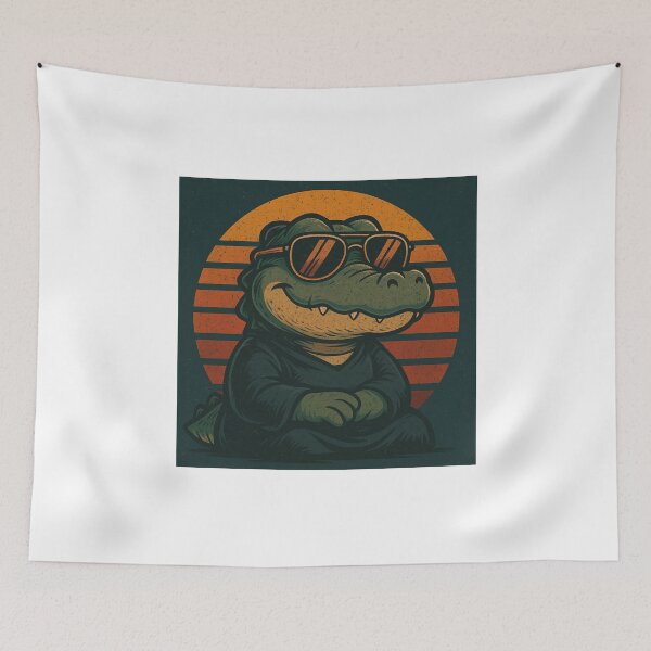 Item preview, Retro Cool Crocodile – Vintage Cartoon Croc with Sunglasses Design designed and sold by Geexyz.