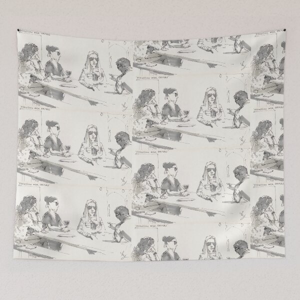 Item preview, Lunchtime drinks sitting in the sun drawing designed and sold by MikeJory.