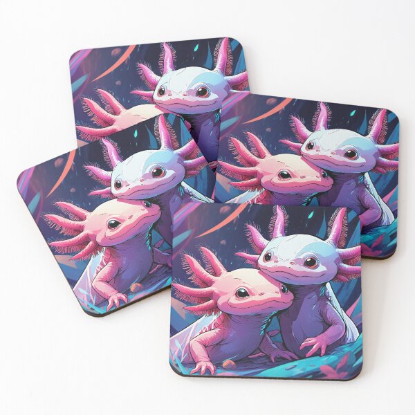 Item preview, Cute Axolotl couple illustration designed and sold by Vintage Designs +.