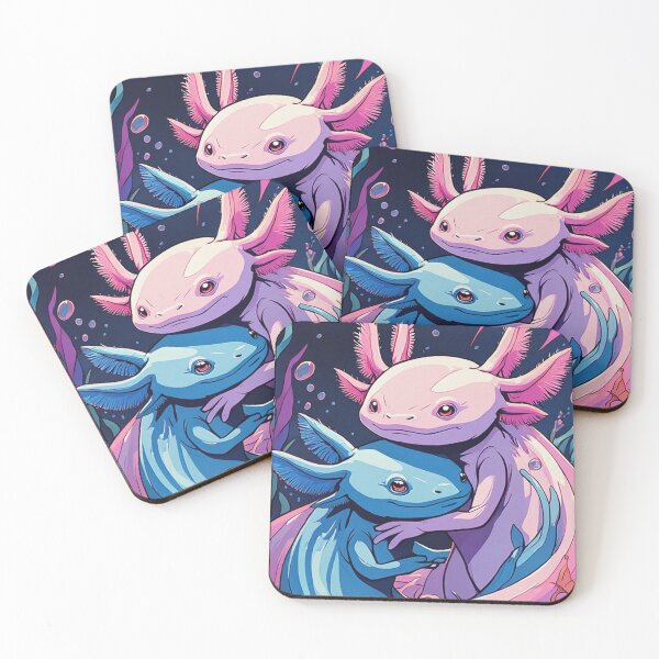 Item preview, Cute Axolotl couple illustration designed and sold by Vintage Designs +.