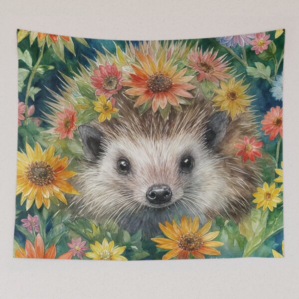 Artikelvorschau, Igel mit Blumen entworfen und verkauft von Gabriela McDaniel.