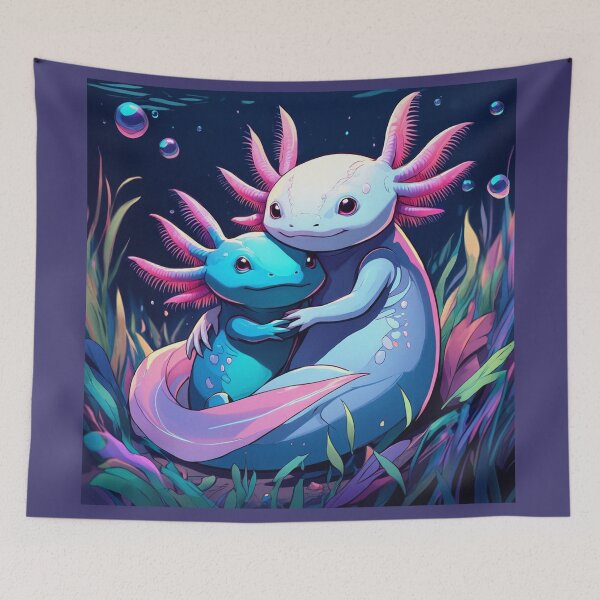 Item preview,  Cute Axolotl couple illustration designed and sold by Vintage Designs +.