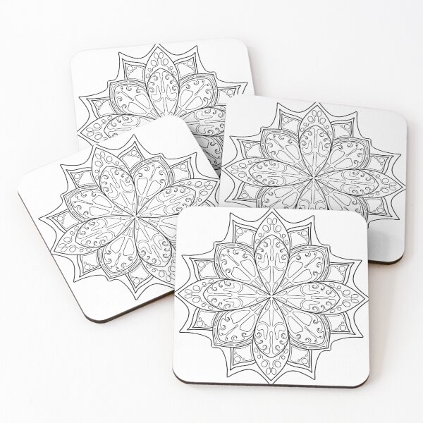 Item preview, Floral Mandala Art - Black and White Art Print designed and sold by R-LeeArtist.