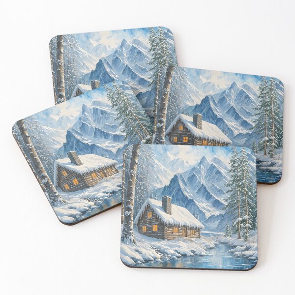 Item preview, Winter Cabin On Mountain  designed and sold by Gabriela McDaniel.