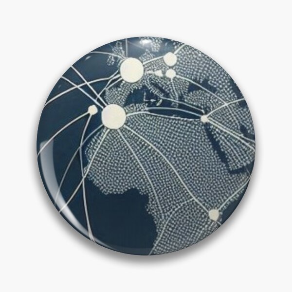 Item preview, Global Connected Network - Minimalist Tech Design World Map designed and sold by Lyvion design.