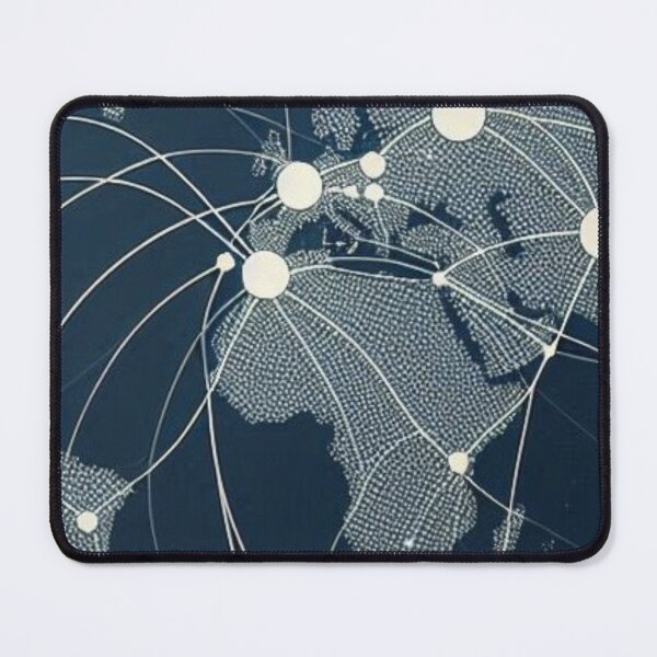 Item preview, Global Connected Network - Minimalist Tech Design World Map designed and sold by Lyvion design.