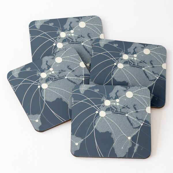 Item preview, Global Connected Network - Minimalist Tech Design World Map designed and sold by Lyvion design.