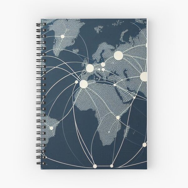 Item preview, Global Connected Network - Minimalist Tech Design World Map designed and sold by Lyvion design.