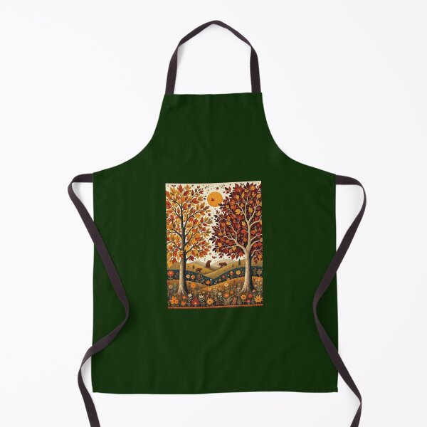 Item preview, Folk Art Fall Landscape with Bears designed and sold by MamasunDesigns.