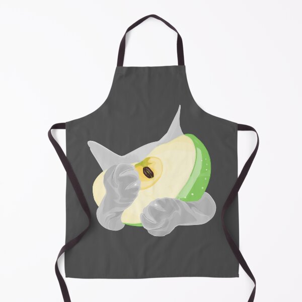 Item preview, Kawaii Gray Cat Holding Green Apple Fruit Art designed and sold by Bambooartist.