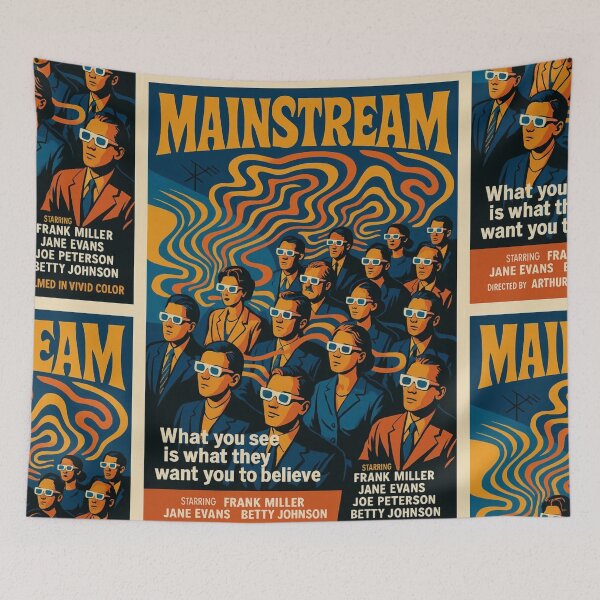 Item preview, RETRO Conspiracy Art - "Mainstream" - Reality is fed to you! designed and sold by CleverCulture.