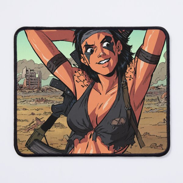 Item preview, Post Apocalyptic warrior woman resting after battle designed and sold by Vintage Designs +.
