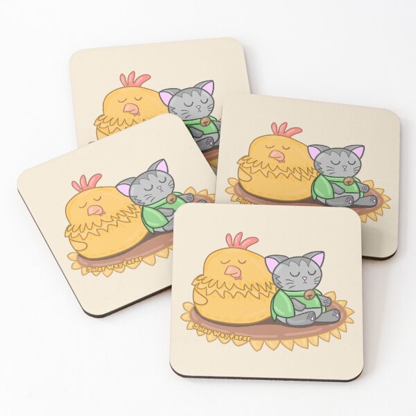Item preview, ffxiv inspired chick and kitten - soft pastel design designed and sold by SolarWayfarer.