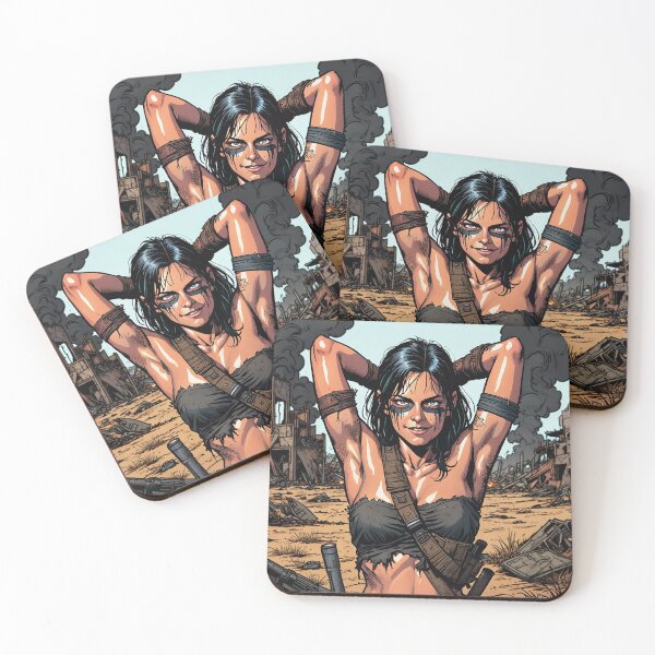 Item preview,  Post Apocalyptic warrior woman resting after battle designed and sold by Vintage Designs +.