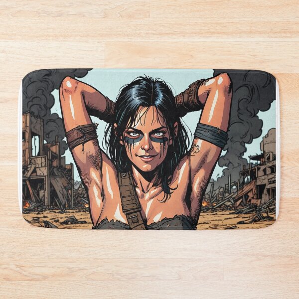 Item preview,  Post Apocalyptic warrior woman resting after battle designed and sold by Vintage Designs +.