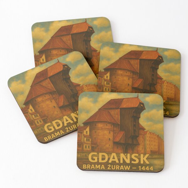 Item preview, Welcome to Gdańsk – Crane Gate 1444 (Retro Poster) designed and sold by Boldolka.