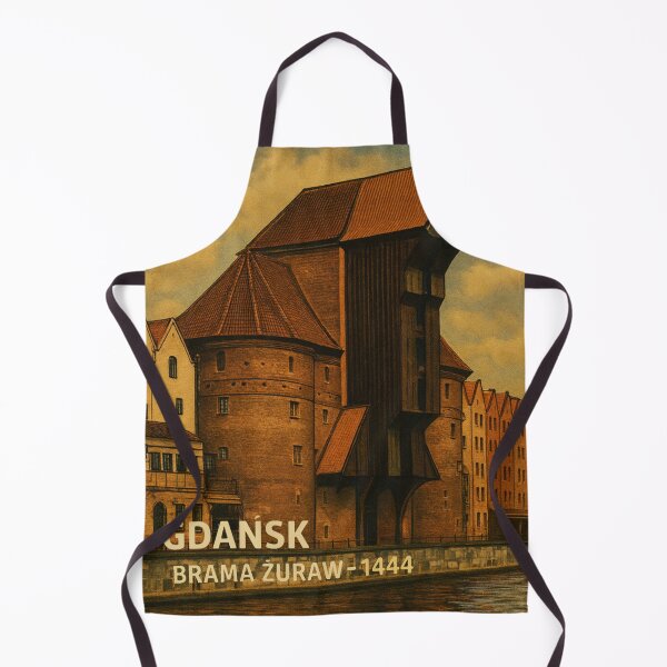 Item preview, Welcome to Gdańsk – Crane Gate 1444 (Retro Poster) designed and sold by Boldolka.
