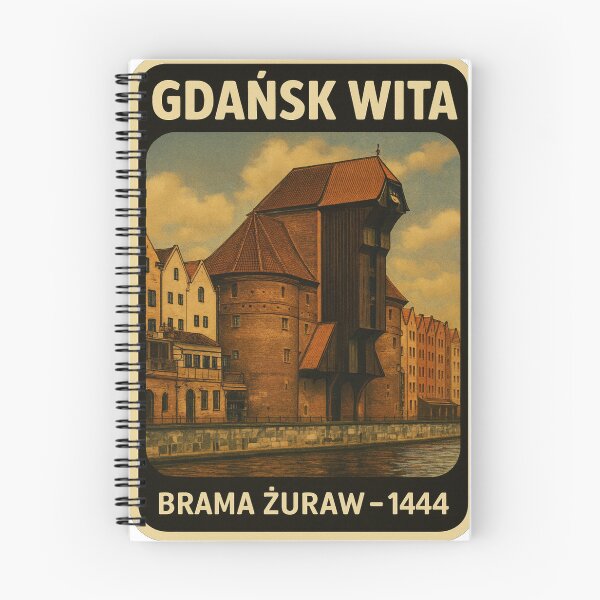 Item preview, Welcome to Gdańsk – Crane Gate 1444 (Retro Poster) designed and sold by Boldolka.
