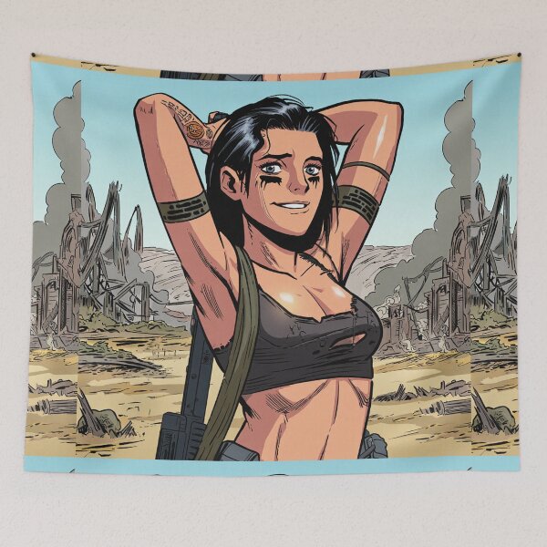Item preview, Post Apocalyptic warrior woman resting after battle designed and sold by Vintage Designs +.