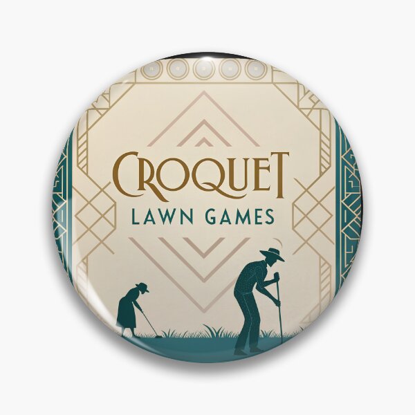 Item preview, Croquet Lawn Games – Elegant Art Deco Poster in Gold and Teal designed and sold by VividOrganica.