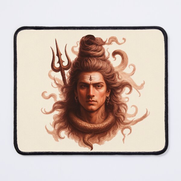 Item preview, Lord Shiva Artwork with Trishul and Serpent designed and sold by Ar Limited Drops.