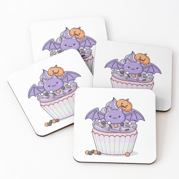 Item preview, Kawaii Halloween Cupcake - Cute Bat and Pumpkin Dessert designed and sold by istoriadesign.