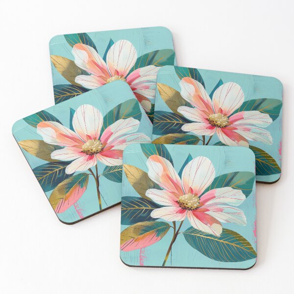 Item preview, Bright flower on teal designed and sold by MendaciousMina.